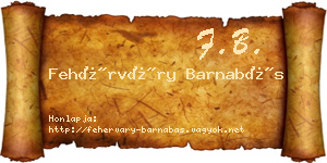 Fehérváry Barnabás névjegykártya