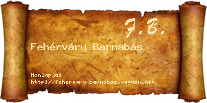 Fehérváry Barnabás névjegykártya